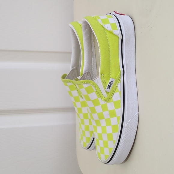 Vans Shoes - Vans Unisex Chartreuse and White Slip Ons, Size 6.5, NWOT